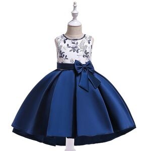 Elegant Navy Blue Kids Dress